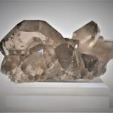 Quartz (variety smoky and gwindel)<br />Col des cristaux, Bassin du Talèfre, Mont Blanc Massif, Chamonix, Haute-Savoie, Auvergne-Rhône-Alpes, France<br />100mm x 70mm x 45mm<br /> (Author: Philippe Durand)