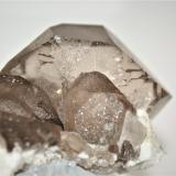 Quartz (variety smoky and gwindel)<br />Col des cristaux, Bassin du Talèfre, Mont Blanc Massif, Chamonix, Haute-Savoie, Auvergne-Rhône-Alpes, France<br />100mm x 70mm x 45mm<br /> (Author: Philippe Durand)