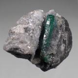 Beryl (variety emerald), Calcite<br />Coscuez mining district, Municipio San Pablo de Borbur, Western Emerald Belt, Boyacá Department, Colombia<br />50mm x 42mm x 37mm<br /> (Author: Don Lum)