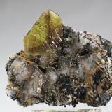 Titanite, Riebeckite<br />Zagi Mountain, Hameed Abad Kafoor Dheri, Peshawar, Khyber Pakhtunkhwa, Pakistan<br />97mm x 60mm x 62mm<br /> (Author: Don Lum)