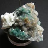 Quartz over Malachite<br />Tsumeb Mine, Tsumeb, Otjikoto Region, Namibia<br />68mm x 56mm x 80mm<br /> (Author: Heimo Hellwig)