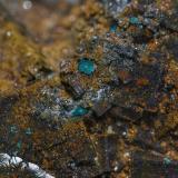 Fluorite, Calcite, Rosasite<br />Botsaris Mines, Zona Botsaris, Lavrion, Lavrion Mining District, Attikí (Attica) Prefecture, Greece<br />9.7 x 6.4 cm<br /> (Author: am mizunaka)