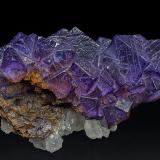 Fluorite, Calcite, RosasiteBotsaris Mines, Zona Botsaris, Lavrion, Lavrion Mining District, Attikí (Attica) Prefecture, Greece9.7 x 6.4 cm (Author: am mizunaka)