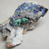 Azurite and Malachite<br />Tsumeb Mine, Tsumeb, Otjikoto Region, Namibia<br />45mm x 74mm x 48mm<br /> (Author: Heimo Hellwig)