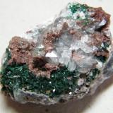 Brochantite and Cerussite<br />Tsumeb Mine, Tsumeb, Otjikoto Region, Namibia<br />48mm x 33mm x 38mm<br /> (Author: Heimo Hellwig)