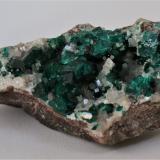 Dioptase<br />Democratic Republic of the Congo (Zaire)<br />100mm x 50mm x 40mm<br /> (Author: Philippe Durand)