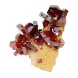 Vanadinite<br />Mibladen (Mibladen mining district), Midelt, Midelt Province, Drâa-Tafilalet Region, Morocco<br />Specimen size 3 cm, largest vanadinite 1 cm<br /> (Author: Tobi)