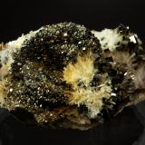 Pyrite and bertrandite<br />Akchatau, Shet, Karaganda Region, Kazakhstan<br />4.0 x 6.0 x 9.0 cm<br /> (Author: crosstimber)