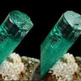 Beryl (variety emerald), Albite (variety cleavelandite), Pyrite<br />Chivor mining district, Palo Arañado Mine, Municipio Chivor, Eastern Emerald Belt, Boyacá Department, Colombia<br />crystal=45mm<br /> (Author: Fiebre Verde)