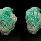 Beryl (variety emerald), Calcite, Muscovite<br />La Pita mining district, Cunas Mine, Municipio Maripí, Western Emerald Belt, Boyacá Department, Colombia<br />40x63x47mm, largest xl=14x11mm<br /> (Author: Fiebre Verde)