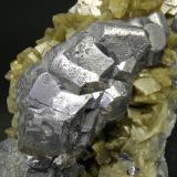 Galena on Siderite<br />Neudorf, Harzgerode mining district, Harz, Saxony-Anhalt/Sachsen-Anhalt, Germany<br />Main crystal size: 1.8 × 1.2 cm<br /> (Author: Jordi Fabre)