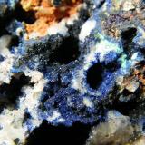 Azurite, Duftite, Mottramite, Calcite etc.<br />Tsumeb Mine, Tsumeb, Otjikoto Region, Namibia<br />155mm x 120mm x 100mm<br /> (Author: Heimo Hellwig)