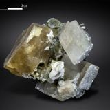 Scheelite and Calcite<br />Pingwu Mine, Huya township, Mount Xuebaoding, Pingwu, Mianyang Prefecture, Sichuan Province, China<br />65 X 60 mm<br /> (Author: Manuel Mesa)