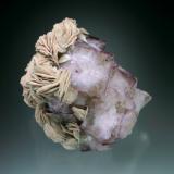 Fluorite with Barite<br />Coldstones Quarry, Greenhow, Yorkshire, England / United Kingdom<br />7x6x5 cm overall size<br /> (Author: Jesse Fisher)