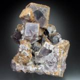 Fluorite, Ankerite, QuartzMina Carricks, Ireshopeburn, Weardale, North Pennines Orefield, County Durham, Inglaterra / Reino Unido10x8x6 cm overall size (Author: Jesse Fisher)