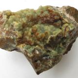 Siderite on Quartz (variety chalcedony)Penlee Quarry, Mousehole, Penzance Civil Parish, Cornwall, England / United Kingdom6x5 cm (Author: markbeckett)