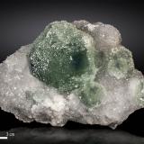 Fluorite on Quartz<br />Manaoshan Mine, Dongpo, Yizhang District, Chenzhou Prefecture, Hunan Province, China<br />140 x 77 mm<br /> (Author: Manuel Mesa)