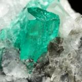 Beryl (variety emerald), Calcite<br />La Pita mining district, Cunas Mine, Municipio Maripí, Western Emerald Belt, Boyacá Department, Colombia<br />43x63x56mm, xl=10x6mm<br /> (Author: Fiebre Verde)