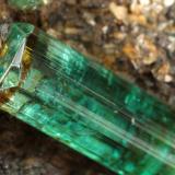 Beryl (variety emerald), Calcite<br />Chivor mining district, Porvenir Mine, Municipio Chivor, Eastern Emerald Belt, Boyacá Department, Colombia<br />65x87x77mm, main xl=43mm<br /> (Author: Fiebre Verde)