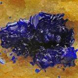 Azurite<br />Mina La Encontrada, Los Tejares, Ítrabo-Molvízar, Comarca Costa Granadina, Granada, Andalusia, Spain<br />FOV 3mm<br /> (Author: Carlos Pareja)