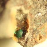 Malachite<br />María Josefa Mine, Rodalquilar, Níjar, Comarca Metropolitana de Almería, Almería, Andalusia, Spain<br />Specimen size: 4 cm x 3 cm x 3 cm<br /> (Author: franjungle)