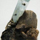 Beryl (variety aquamarine) and Siderite<br />Erongo Mountain, Usakos, Erongo Region, Namibia<br />38mm x 47mm x 27mm<br /> (Author: Heimo Hellwig)