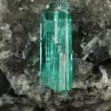 Beryl (variety emerald), Calcite, Dolomite, Pyrite<br />Chivor mining district, Municipio Chivor, Eastern Emerald Belt, Boyacá Department, Colombia<br />32x41x31mm, xl=15mm<br /> (Author: Fiebre Verde)