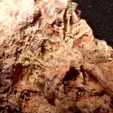 Gold (variety electrum), Erythrite, Quartz<br />Bou Azzer mining district, Drâa-Tafilalet Region, Morocco<br />77 mm x 43 mm x 27 mm<br /> (Author: Don Lum)
