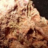 Gold (variety electrum), Erythrite, Quartz<br />Bou Azzer mining district, Drâa-Tafilalet Region, Morocco<br />77 mm x 43 mm x 27 mm<br /> (Author: Don Lum)