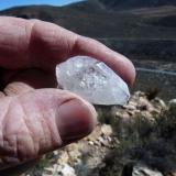 I found this crystal and had high hopes of finding a pocket.  I did find a small pocket with a few nice crystals in it. (Author: Pierre Joubert)