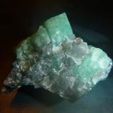 Beryl (variety emerald)<br />Carnaíba mining district, Campo Formoso ultramafic complex, Pindobaçu, Centro-Norte Baiano, Bahia, Northeast Region, Brazil<br />42 mm x 36 mm x 38 mm<br /> (Author: franjungle)