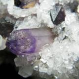 Quartz (variety amethyst) and Calcite<br />Brandberg area, Erongo Region, Namibia<br />148mm x 117mm x 80mm<br /> (Author: Heimo Hellwig)