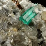 Beryl (variety emerald), Calcite, Dolomite, Pyrite<br />La Pita mining district, Municipio Maripí, Western Emerald Belt, Boyacá Department, Colombia<br />67x53x27mm, xl=11mm<br /> (Author: Fiebre Verde)