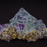 Fluorite, Pyrite, Muscovite<br />Kara-Oba, Betpak-Dala (Bet-Pak-Dala) Desert, Karaganda Region, Kazakhstan<br />5.1 x 3.5 cm<br /> (Author: am mizunaka)