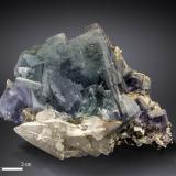 Fluorite with Quartz<br />Yaogangxian Mine, Yizhang, Chenzhou Prefecture, Hunan Province, China<br />85 x 60 mm<br /> (Author: Manuel Mesa)