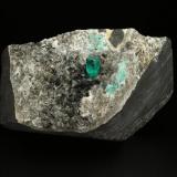 Beryl (variety emerald), Calcite, Dolomite, Pyrite<br />Chivor mining district, El Acuario Mine, Municipio Chivor, Eastern Emerald Belt, Boyacá Department, Colombia<br />84x43x54mm, xl=7mm<br /> (Author: Fiebre Verde)