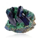Azurite with MalachiteTouissit, Touissit District, Jerada Province, Oriental Region, Morocco8.5 x 7.0 x 7.0 cm (Author: MIM Museum)
