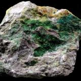 Cornwallita<br />Mina La Estrella, Pardos, Comarca Señorío de Molina-Alto Tajo, Guadalajara, Castilla-La Mancha, España<br />47 x 40 x 28 mm.<br /> (Autor: José Luis Zamora)