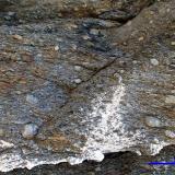 Gneis porfiroblasticoXilloi beach, O Vicedo, Comarca da Mariña Occidental, Lugo, Galicia / Galiza, SpainEscala gráfica (Autor: Jesús López)