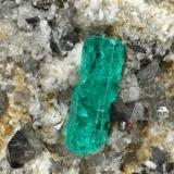 Beryl (variety emerald), Albite (variety cleavelandite), Calcite, Dolomite, Pyrite<br />Chivor mining district, Municipio Chivor, Eastern Emerald Belt, Boyacá Department, Colombia<br />72x71x23mm, xl=14mm<br /> (Author: Fiebre Verde)