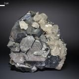 Galena with Calcite<br />Borieva Mine, Madan mining area, Rhodope Mountains, Smolyan Oblast, Bulgaria<br />83 x 81 mm<br /> (Author: Manuel Mesa)