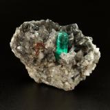 Beryl (variety emerald), Calcite, Pyrite<br />Coscuez mining district, Municipio San Pablo de Borbur, Western Emerald Belt, Boyacá Department, Colombia<br />67x47x55mm, xl=19mm<br /> (Author: Fiebre Verde)