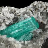 Beryl (variety emerald), Albite (variety cleavelandite), Calcite, Pyrite<br />Chivor mining district, Palo Arañado Mine, Municipio Chivor, Eastern Emerald Belt, Boyacá Department, Colombia<br />55x56x22mm, main aggregate=24mm<br /> (Author: Fiebre Verde)