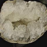 Millerite on Quartz<br />Harrodsburg area, Clear Creek Township, Monroe County, Indiana, USA<br />acicular sprays up to 3.0 in a 10.0 cm geode.<br /> (Author: Bob Harman)