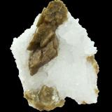 Siderite, QuartzNeudorf, Distrito minero Harzgerode, Harz, Sajonia-Anhalt/Sachsen-Anhalt, AlemaniaSpecimen height 6 cm, largest siderite crystal 2,5 cm (Author: Tobi)