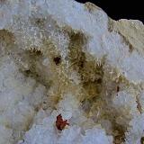 Aragonite on Quartz.Monroe County, Indiana, USAThe aragonite needles are mostly from 4 mm - 6 mm (Author: Bob Harman)