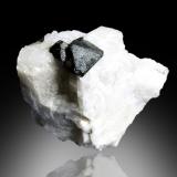 Franklinita en Calcita<br />Sterling Hill, Ogdensburg, Distrito minero Franklin, Condado Sussex, New Jersey, USA<br />6 x 4 cm.<br /> (Autor: Antonio P. López)