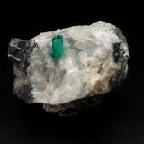 Beryl (variety emerald), Calcite<br />Coscuez mining district, Municipio San Pablo de Borbur, Western Emerald Belt, Boyacá Department, Colombia<br />46x36x37mm, xl=7mm<br /> (Author: Fiebre Verde)