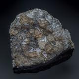 Quartz (variety smoky quartz), Hematite, Calcite<br />Roncari Quarry, East Granby, Hartford County, Connecticut, USA<br />11.6 x 11.5 cm<br /> (Author: am mizunaka)