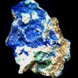 Azurita y Cerusita.<br />Mina Tajo de las Grajas, Arroyo de las Minas, Alhaurín el Grande, Comarca Valle del Guadalhorce, Málaga, Andalucía, España<br />32x22 mm-<br /> (Autor: Jesus Franquesa Baucells)